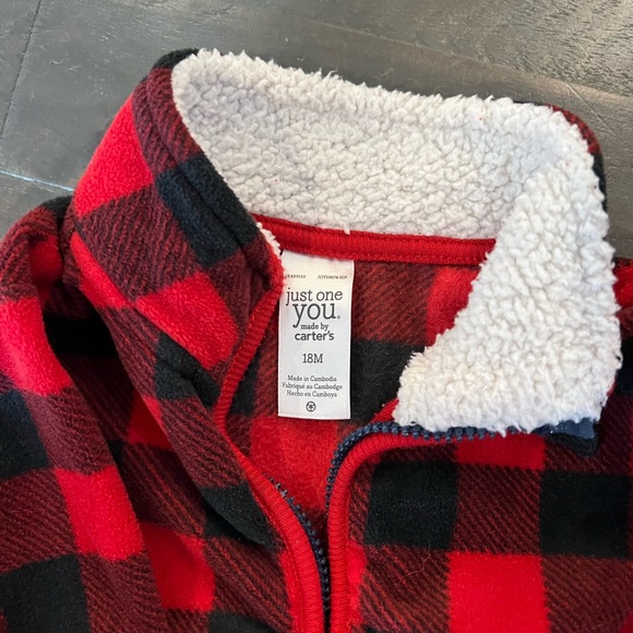 COPY - 5/$10 Buffalo plaid fleece pull over 18 months Carter’s - Picture 2 of 3